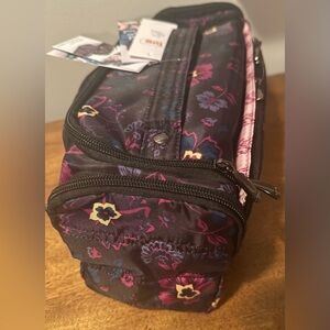 lug Floral Cosmetic Pouch in Black, Purple & Pink